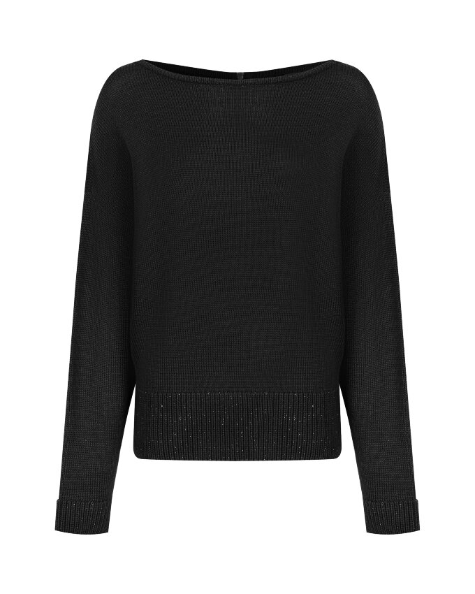Джемпер oversize c молнией сзади черный 